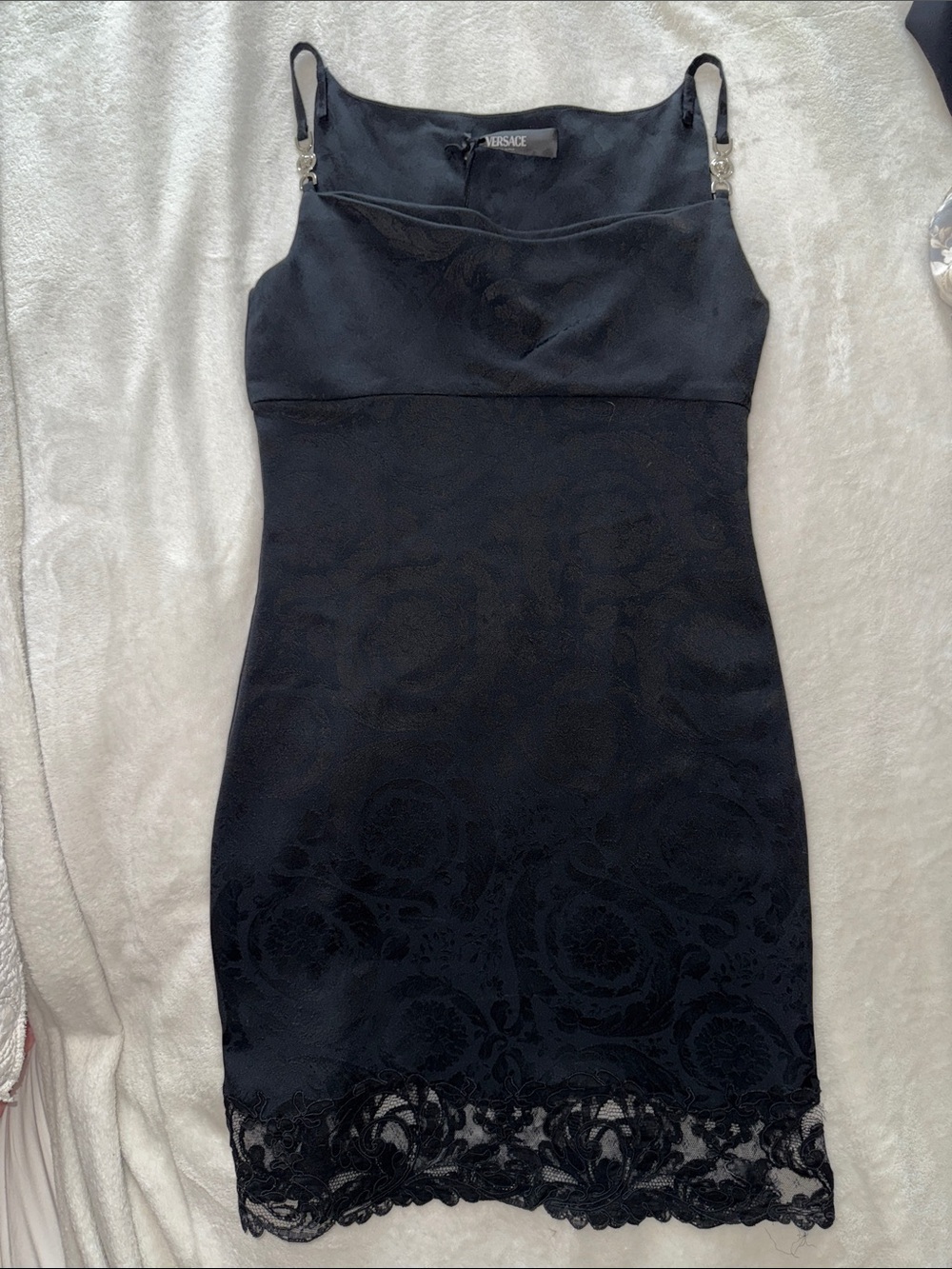 Versace Barocco Print Lace Minidress